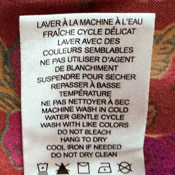 Rachel Zoe Women's Sz M Fuchsia Floral Blouse Rushed Neck Long Sleeves - NWOT - Picture 9 of 9